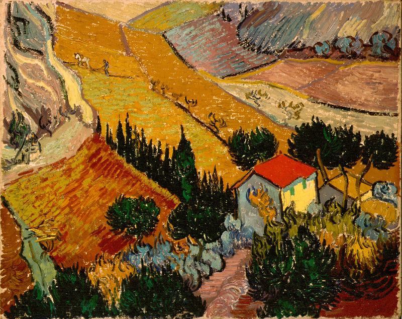 Vincent Van Gogh Landscape with House and Ploughman Sweden oil painting art